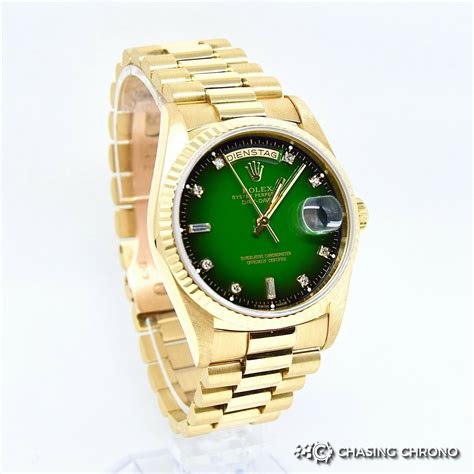 rolex 18238 green dial|rolex 18238 for sale.